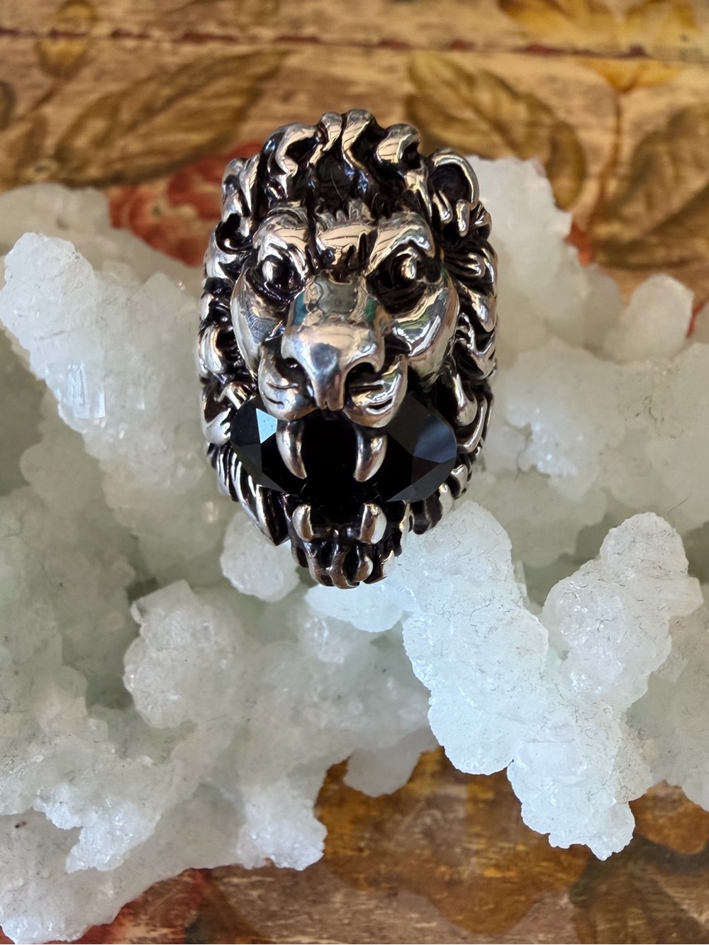 🦋GUCCI CRYSTAL COCKTAIL LION HEAD RING